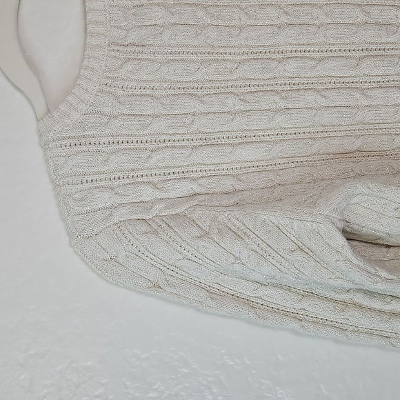 St. John's Bay Cable Knit Crewneck Sweater - Off-White - Picture 8 of 11